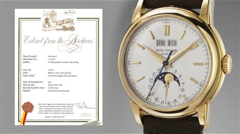 patek philippe extract from the archives